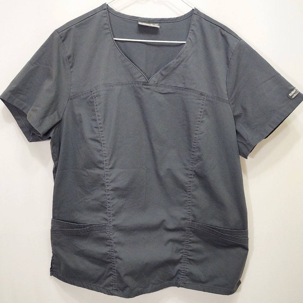 3/$30 UA Scrubs Butter-Soft Stretch Grey Scrub Top